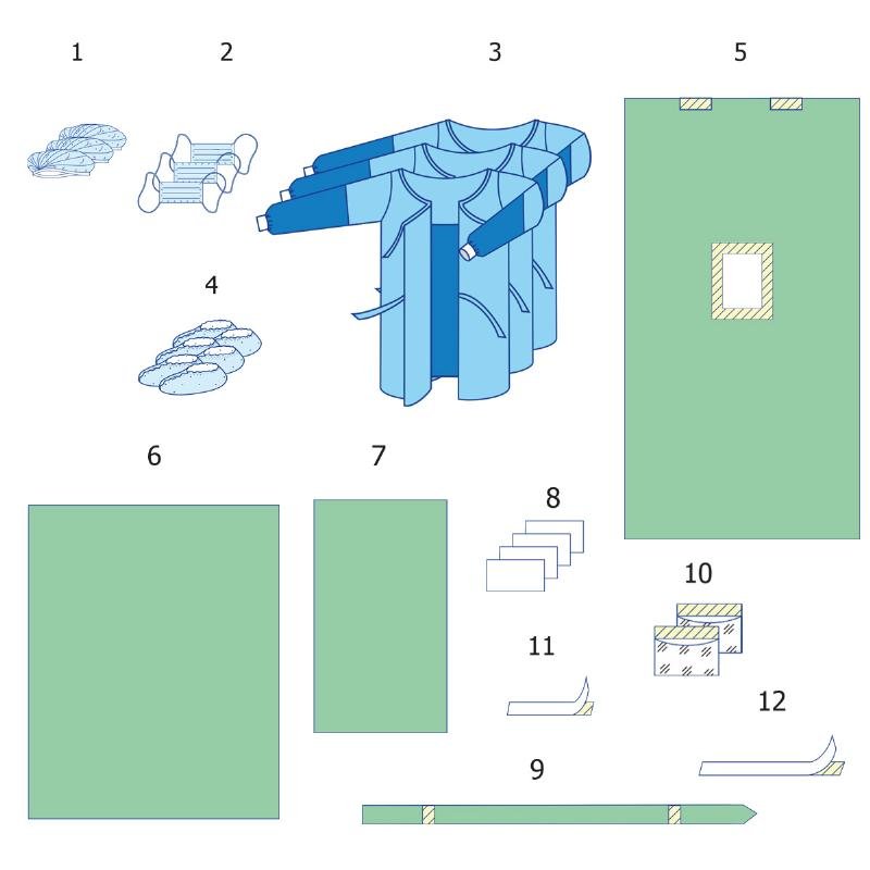 Комплект одягу та покриттів операційних для лапароскопії №5 Taipan-Pharm стерильний